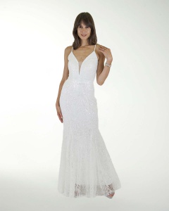 VESTIDO CL BLANCO FANTASIA CORTE SIRENA