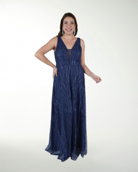 VESTIDO TE IMPERIAL GLITTER ESCOTE EN V