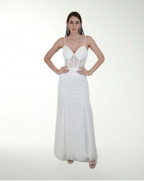 VESTIDO CL BLANCO TIPO HALTER