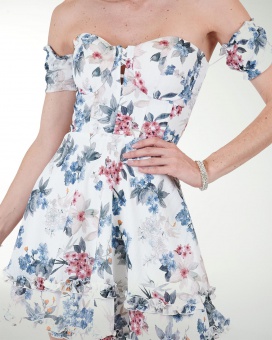 VESTIDO CA  CHIFON ESTAMPADO  STRAPLESS