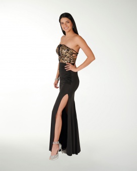 VESTIDO CL COLOMBIANA STRAPLESS DRAPEADO