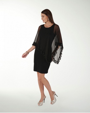 VESTIDO CASUAL LISO RECTO CON ENSAMBLE