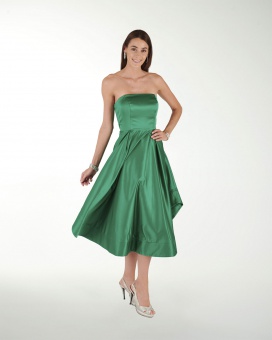 VESTIDO CC RASO STRAPLESS