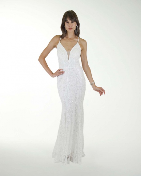 VESTIDO CL BLA FANTASIA CORTE SIRENA