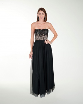 VESTIDO CL IMPERIAL STRAPLESS CON LENTEJUELA