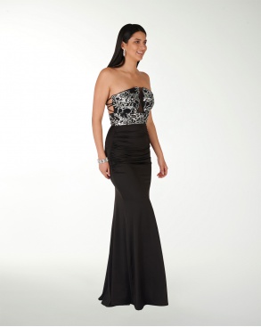 VESTIDO CL COLOMBIANA STRAPLESS DRAPEADO