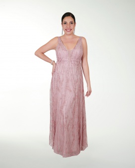 VESTIDO TE IMPERIAL GLITTER ESCOTE EN V