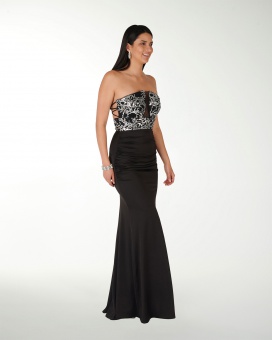 VESTIDO CL COLOMBIANA STRAPLESS DRAPEADO