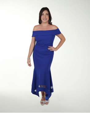 VESTIDO TE LISO CON TRANSPARENCIA