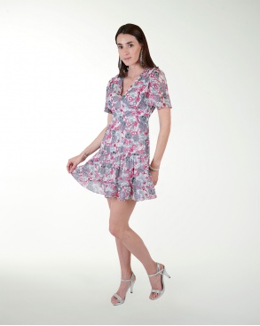 VESTIDO CASUAL ESTAMPADO ESCOTE EN "V"