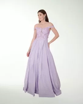 VESTIDO SY GRAN GALA ESTILO PRINCESA CON DESTELLOS DE BRILLO