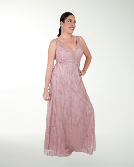 VESTIDO TE IMPERIAL GLITTER ESCOTE EN V