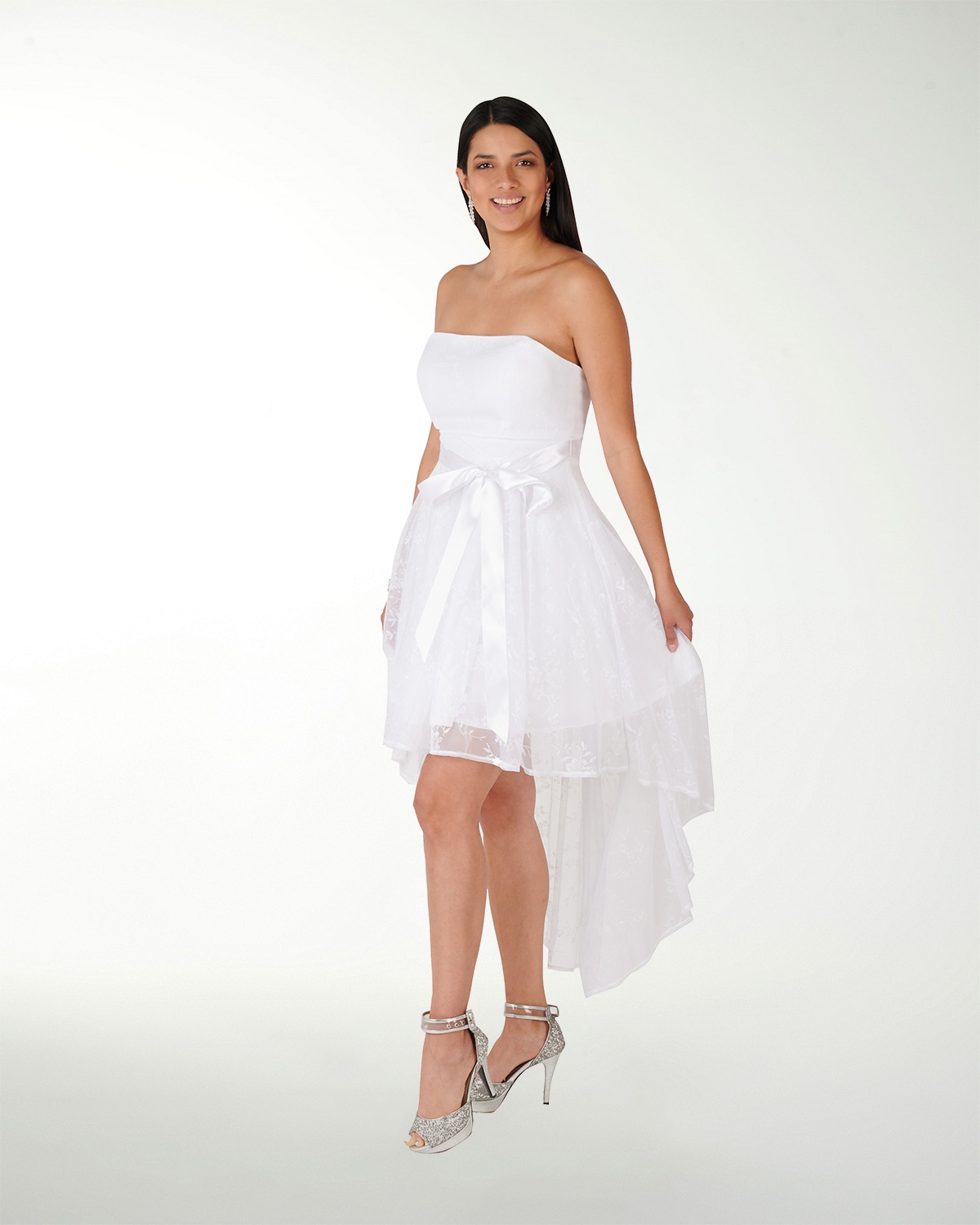 VESTIDO CC BLA IMPERIAL GLITER LARGO IRREGULAR