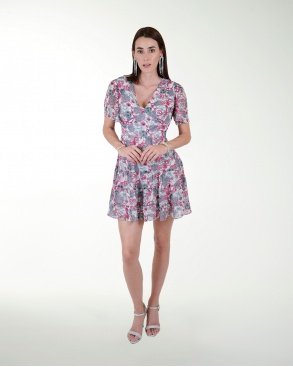 VESTIDO CASUAL ESTAMPADO ESCOTE EN "V"