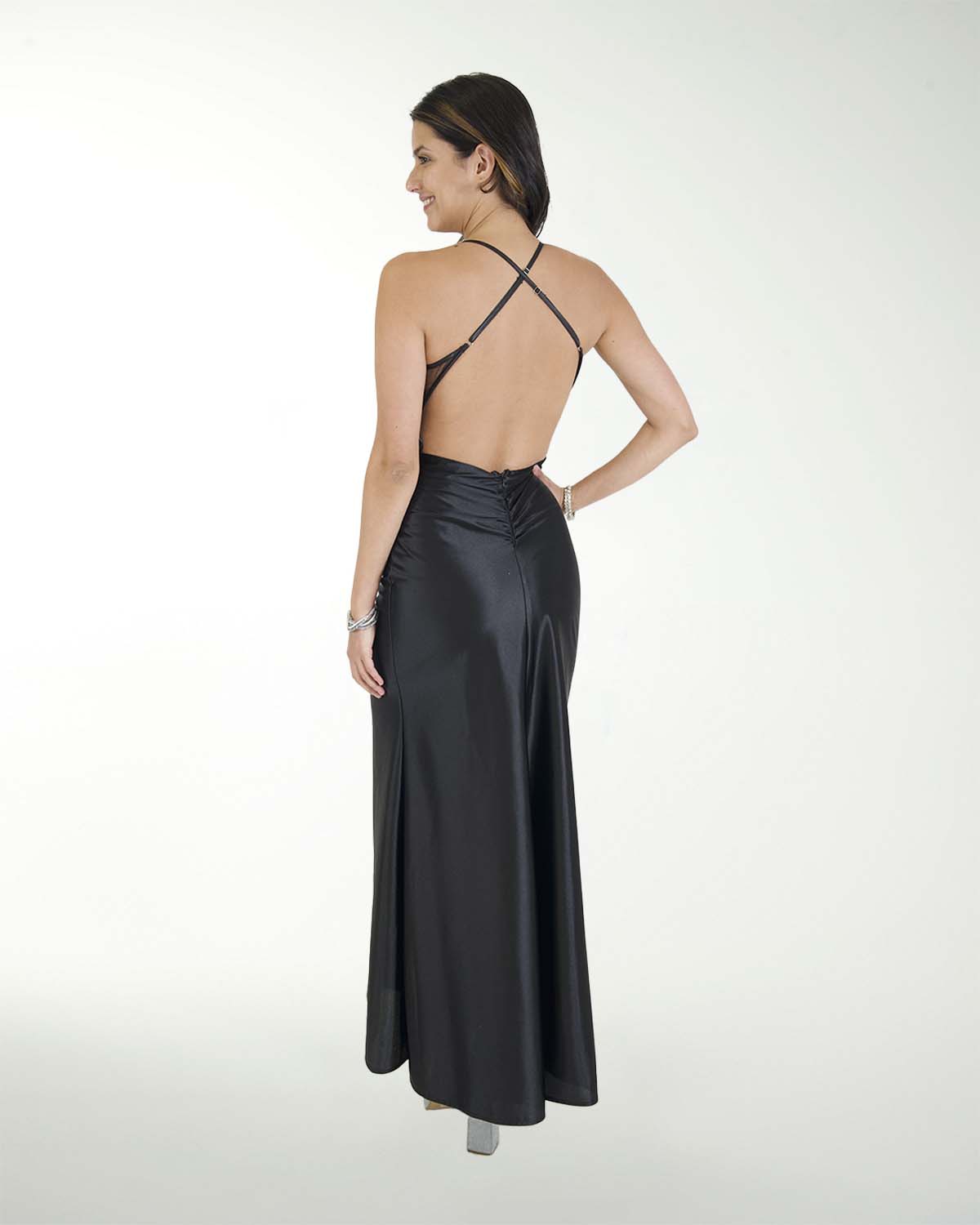 VESTIDO CL WARP CON TRANSPARENCIA