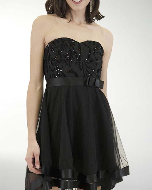 VESTIDO CC IMPERIAL CON BRILLOS EN TOP