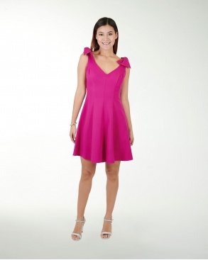 VESTIDO CASUAL BARBIE LISO ESCOTE EN V