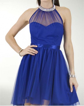 VESTIDO CC IMPERIAL TIPO HALTER CON ADORNO