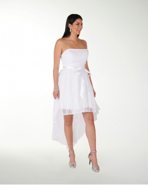 VESTIDO CC BLANCO IMPERIAL GLITER LARGO IRREGULAR