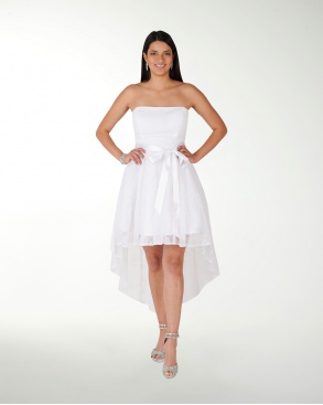 VESTIDO CC BLANCO IMPERIAL GLITER LARGO IRREGULAR