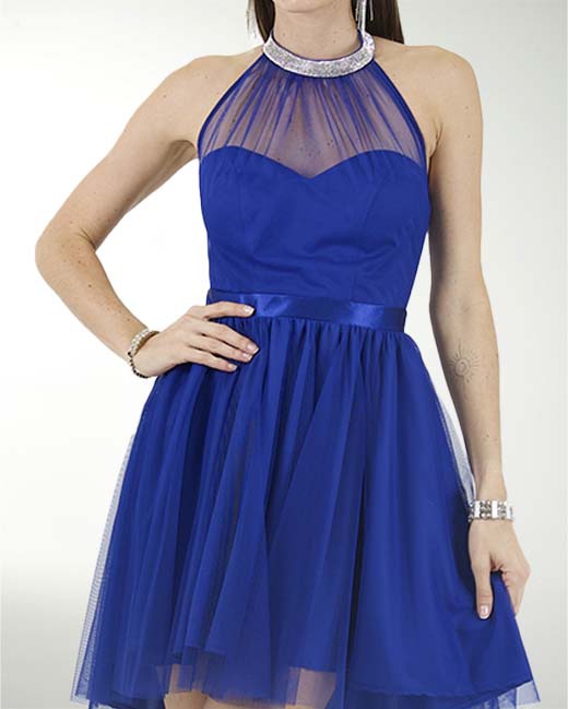 VESTIDO CC IMPERIAL TIPO HALTER CON ADORNO