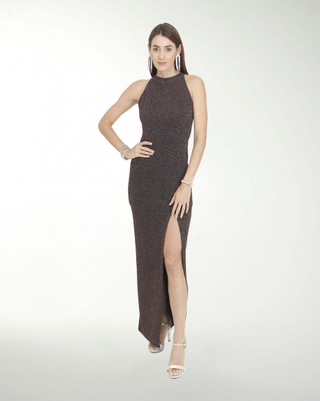 VESTIDO CL HOLYWOOD TIPO HALTER ENTALLADO