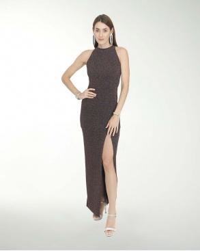 VESTIDO CL HOLLYWOOD TIPO HALTER ENTALLADO