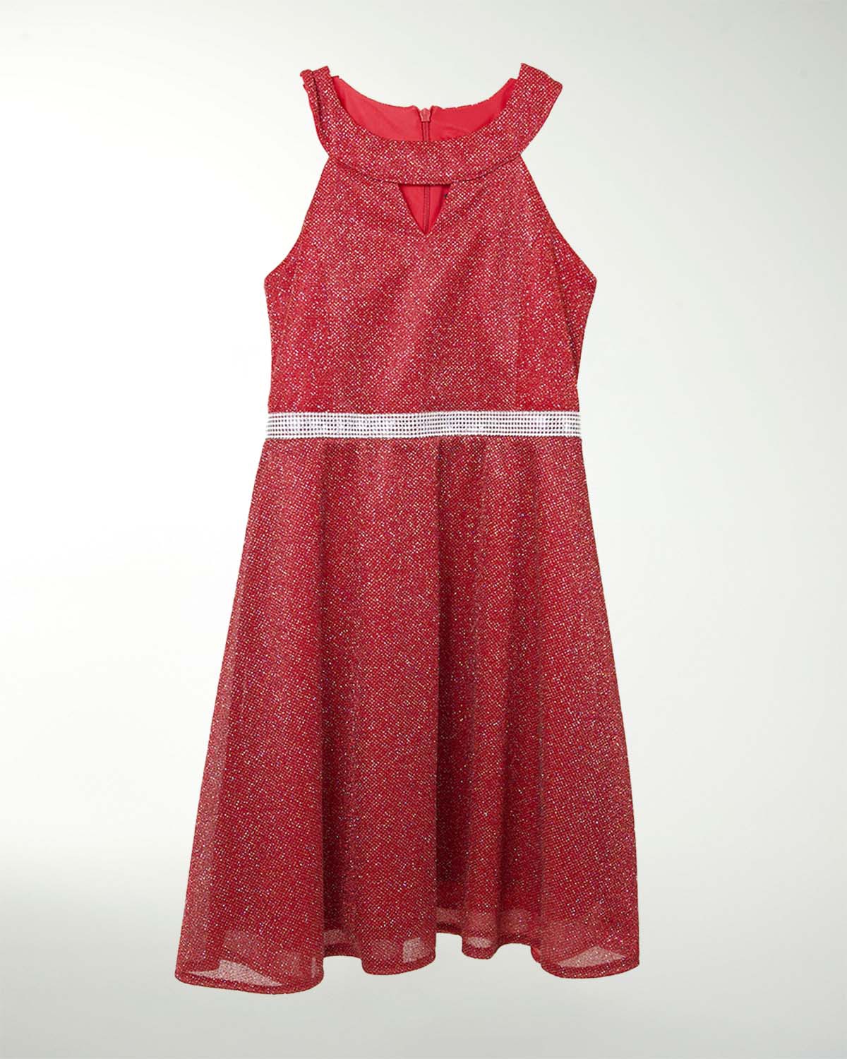 TMOT VESTIDO TEENS CON BRILLO Y CINTURON