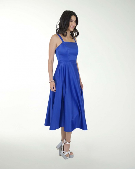 VESTIDO CC SATIN STRECH MIDI