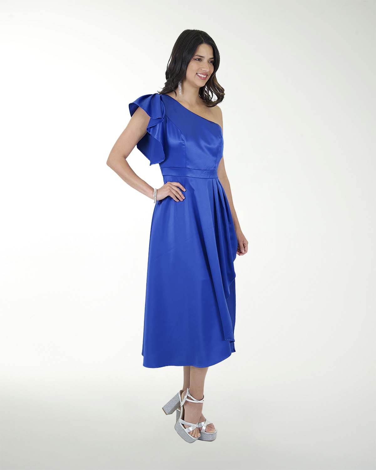 VESTIDO CC SATIN STRECH MIDI