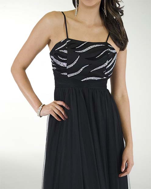 VESTIDO CL IMPERIAL COMBINADO CON BRILLO