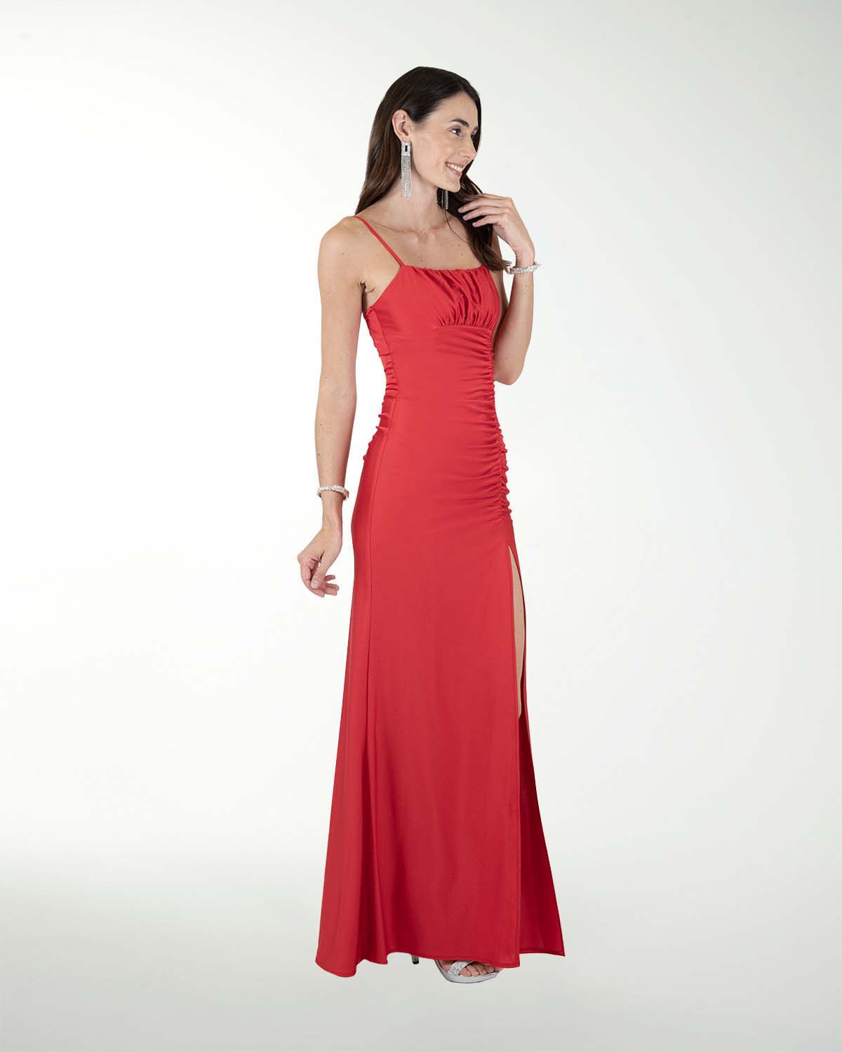 VESTIDO CL COLOMBIANA DRAPEADO CON ABERTURA