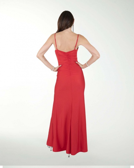 VESTIDO CL COLOMBIANA DRAPEADO CON ABERTURA