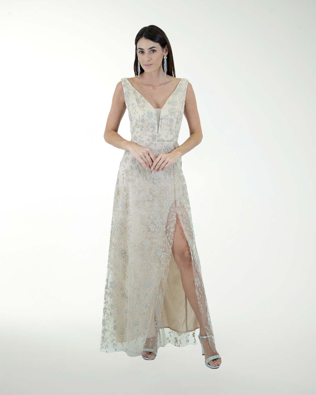 VESTIDO CL ENTALLADO ESCOTE EN V VESTIDO CL ENTALLADO ESCOTE EN V