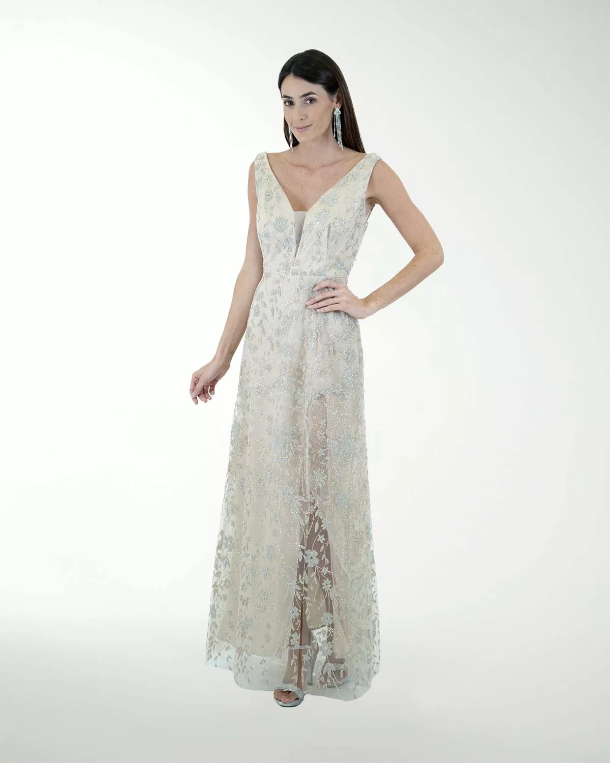 VESTIDO CL ENTALLADO ESCOTE EN V VESTIDO CL ENTALLADO ESCOTE EN V