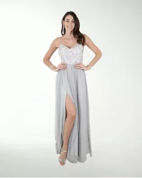 VESTIDO CL COMBINADO CON BRILLO