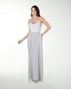 VESTIDO CL COMBINADO CON BRILLO