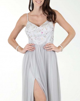 VESTIDO CL COMBINADO CON BRILLO