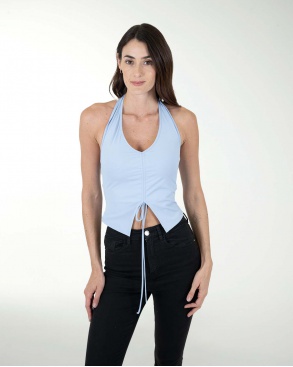TOP ANT HALTER CON PLIEGUES