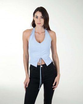 TOP ANT HALTER CON PLIEGUES