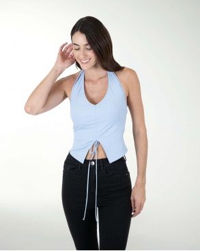 TOP ANT HALTER CON PLIEGUES