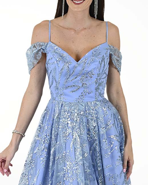 VESTIDO CC FANTASIA DE HOMBRO DESCUBIERTO VESTIDO CC FANTASIA DE HOMBRO DESCUBIERTO