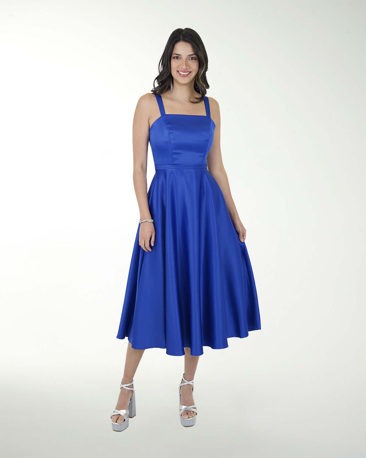 VESTIDO CC SATIN STRECH MIDI VESTIDO CC SATIN STRECH MIDI