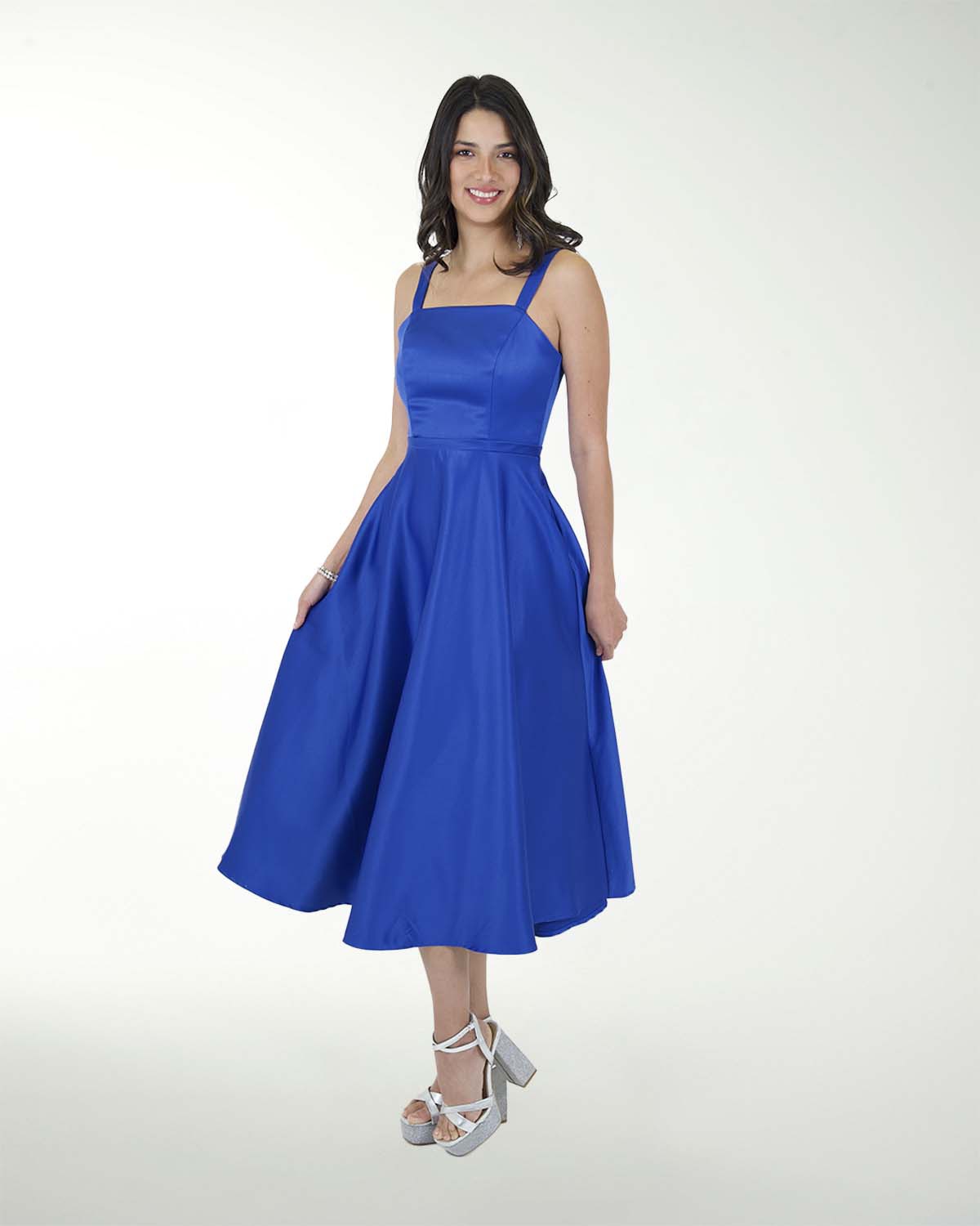 VESTIDO CC SATIN STRECH MIDI VESTIDO CC SATIN STRECH MIDI