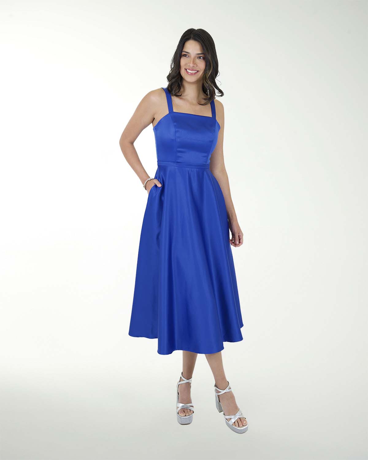 VESTIDO CC SATIN STRECH MIDI VESTIDO CC SATIN STRECH MIDI