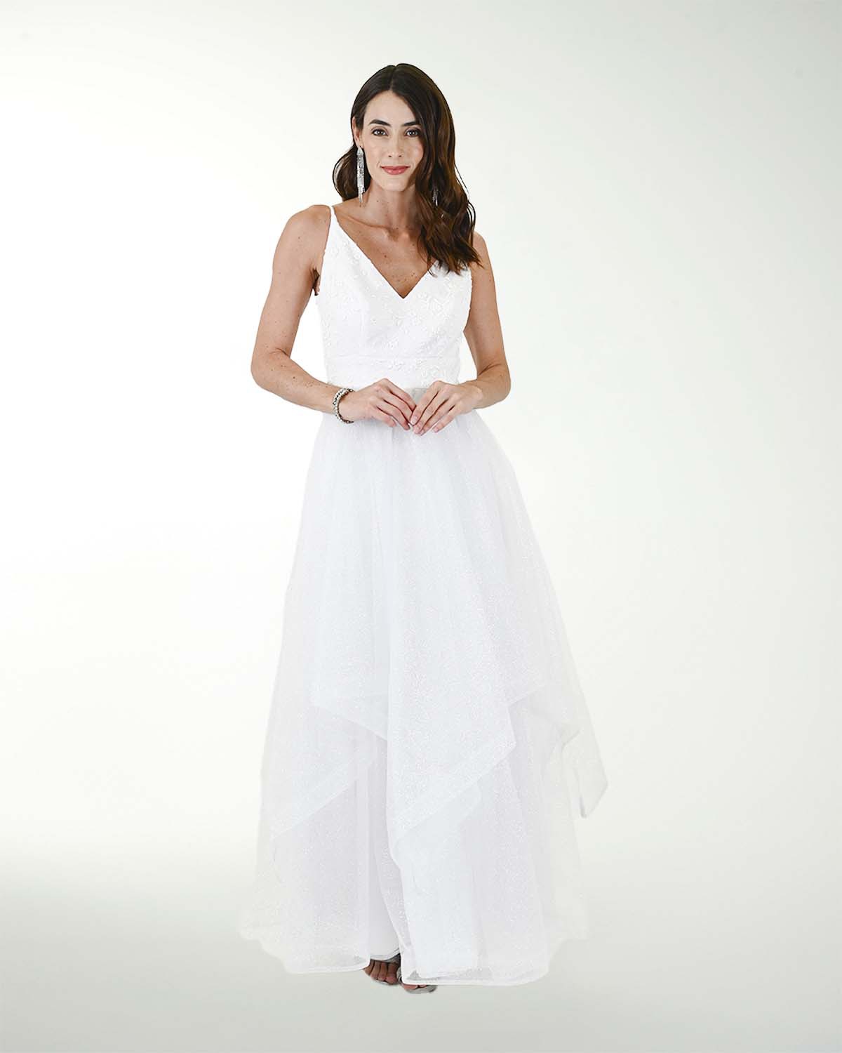 VESTIDO CL BLA TUL FANTASIA CON BRILLOS VESTIDO CL BLA TUL FANTASIA CON BRILLOS