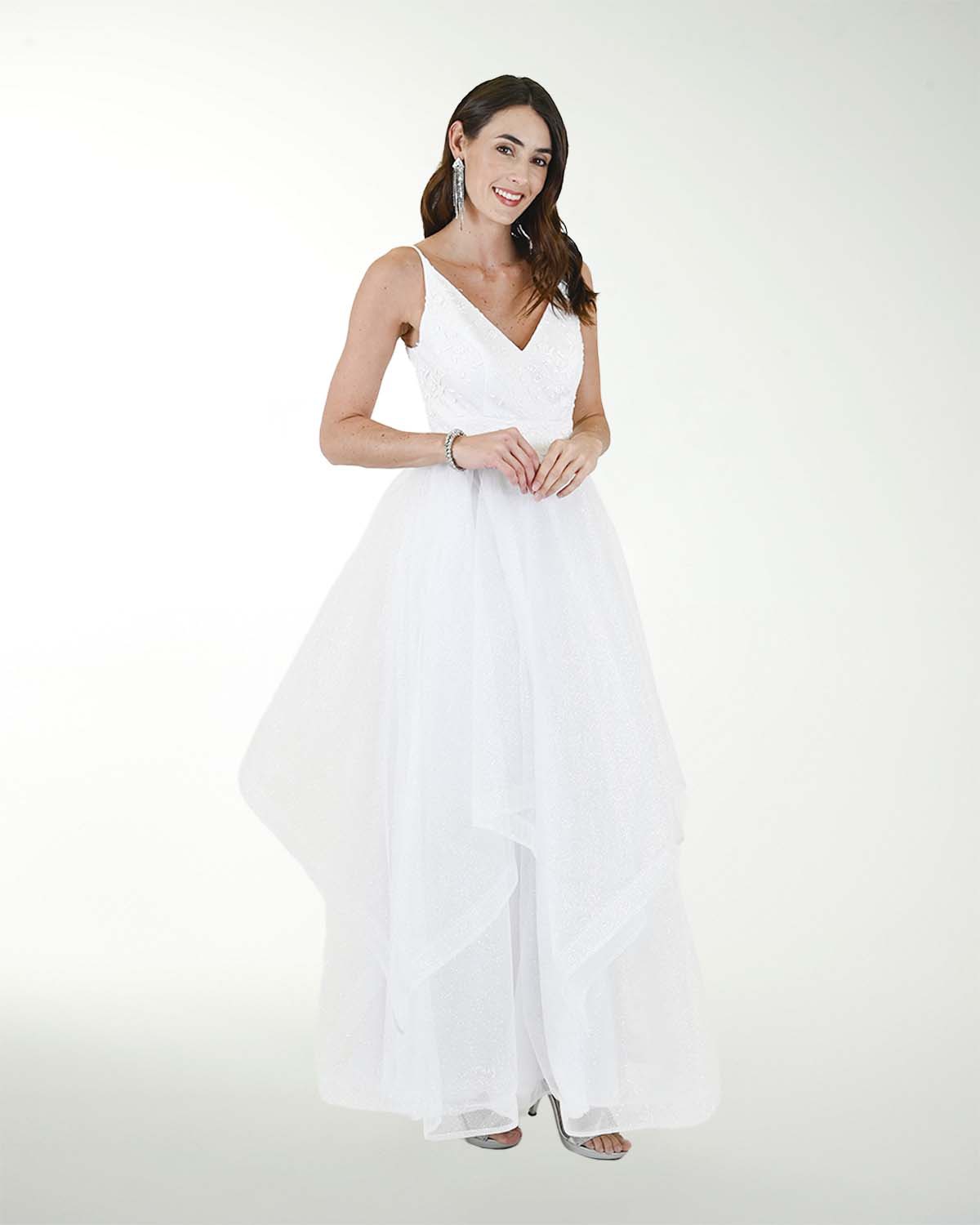 VESTIDO CL BLA TUL FANTASIA CON BRILLOS VESTIDO CL BLA TUL FANTASIA CON BRILLOS
