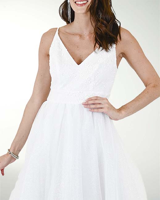 VESTIDO CL BLA TUL FANTASIA CON BRILLOS VESTIDO CL BLA TUL FANTASIA CON BRILLOS