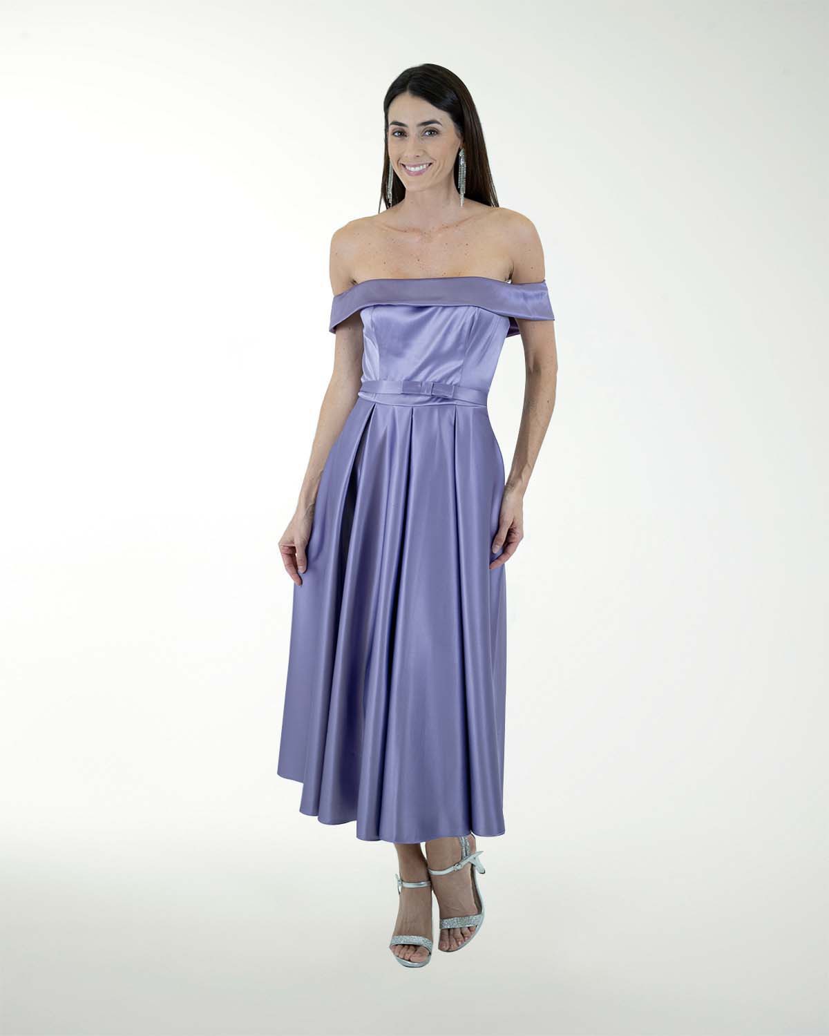 VESTIDO CC SATIN STRECH MIDI VESTIDO CC SATIN STRECH MIDI
