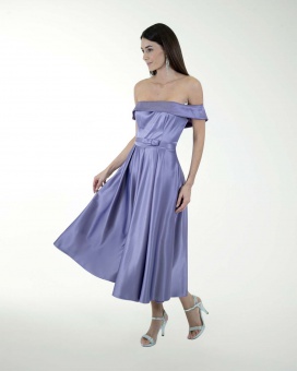 VESTIDO CC SATIN STRECH MIDI